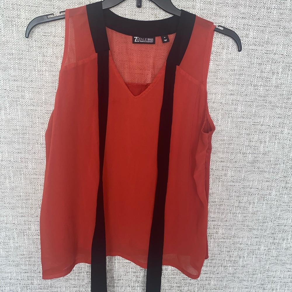 7th Avenue Design Studio New York Co Orange Color Blouse Size Medium